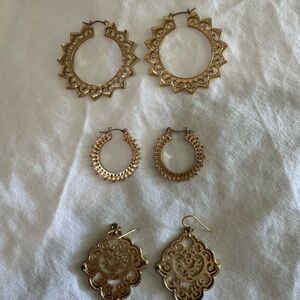 Bohemian Gold Earrings Set